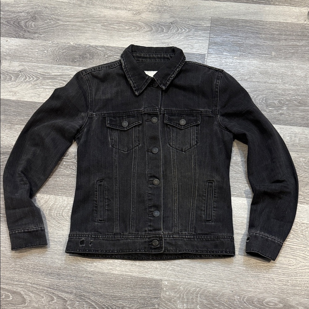 Old Navy Black Denim Jacket Women’s XS Classic Button Front